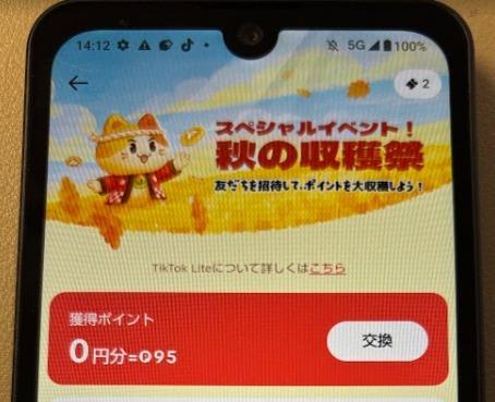 報酬受け取り後の残高0円画面